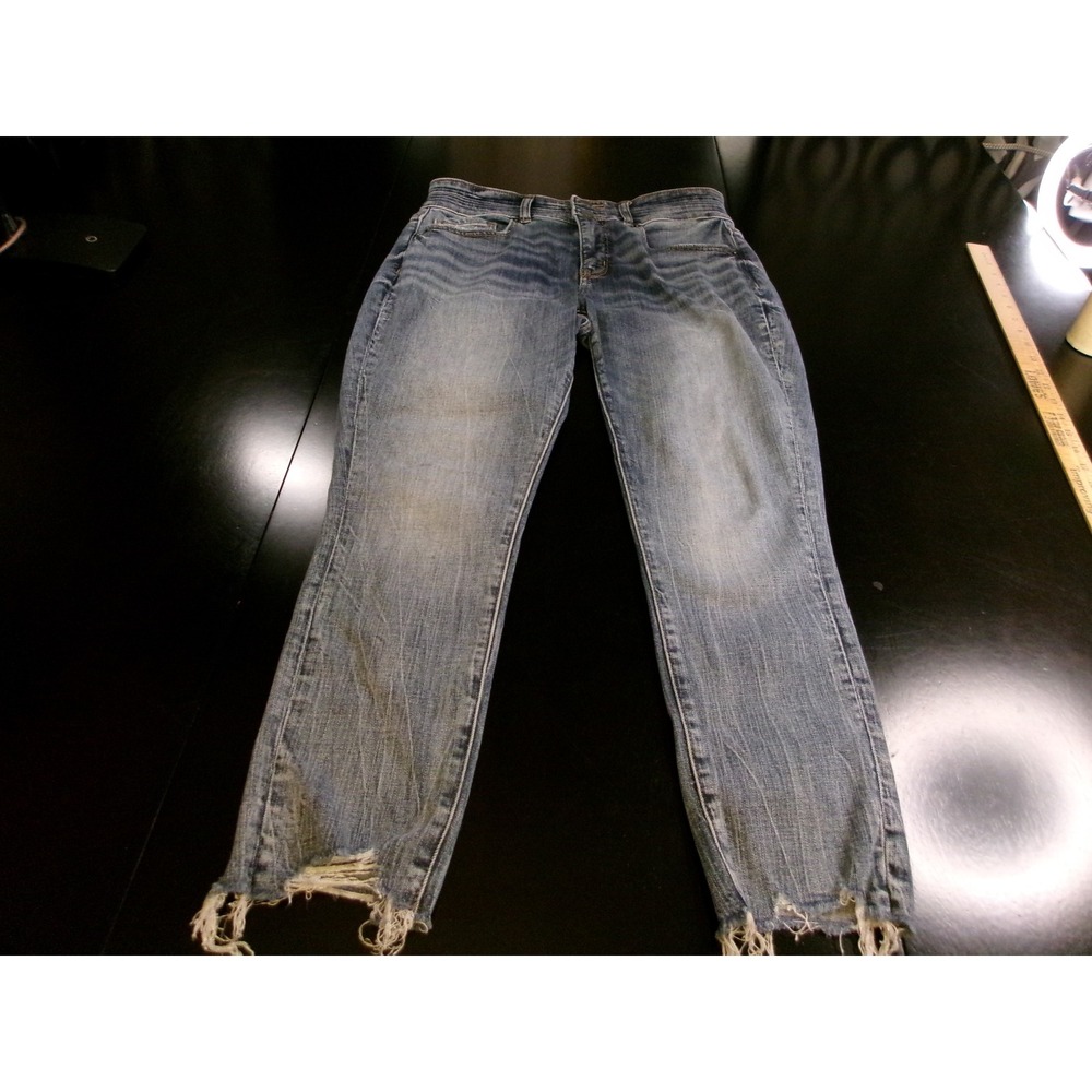 BKE Gabby High‎ Rise Ankle Skinny Jeans Curvy Fit Distressed Raw Hem Size 28